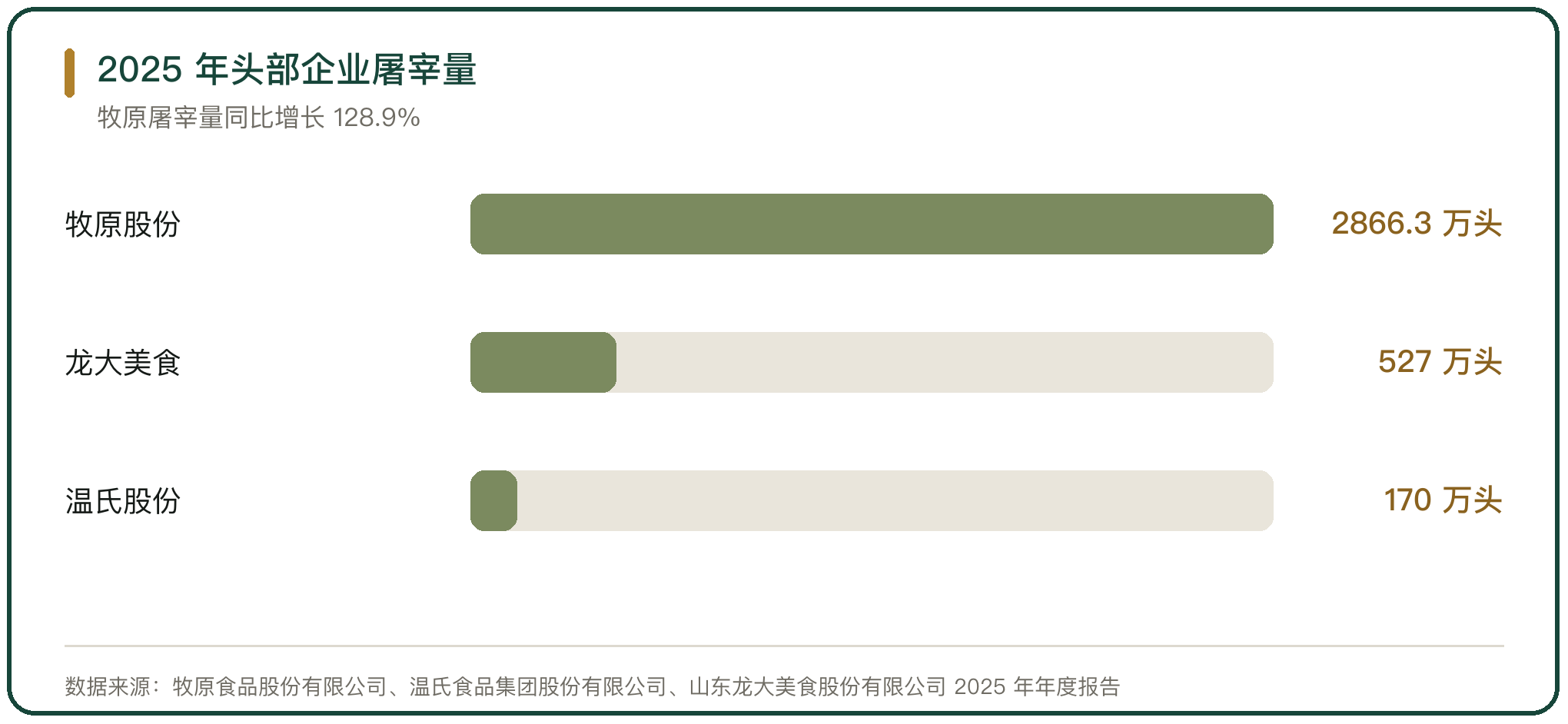 2025 年头部企业屠宰量