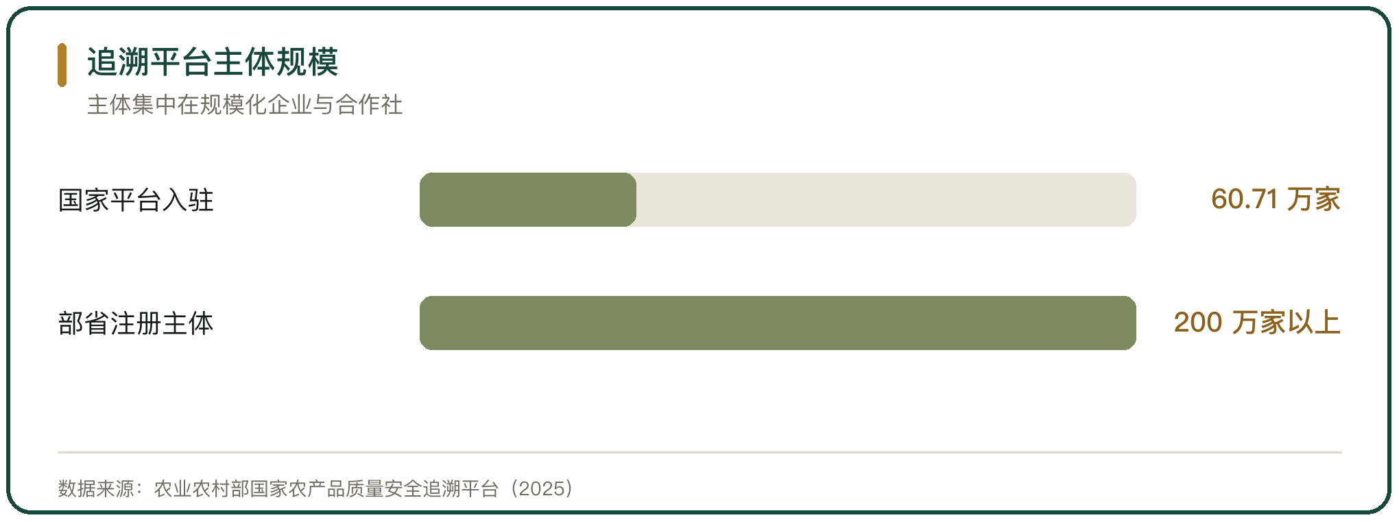 追溯平台主体规模