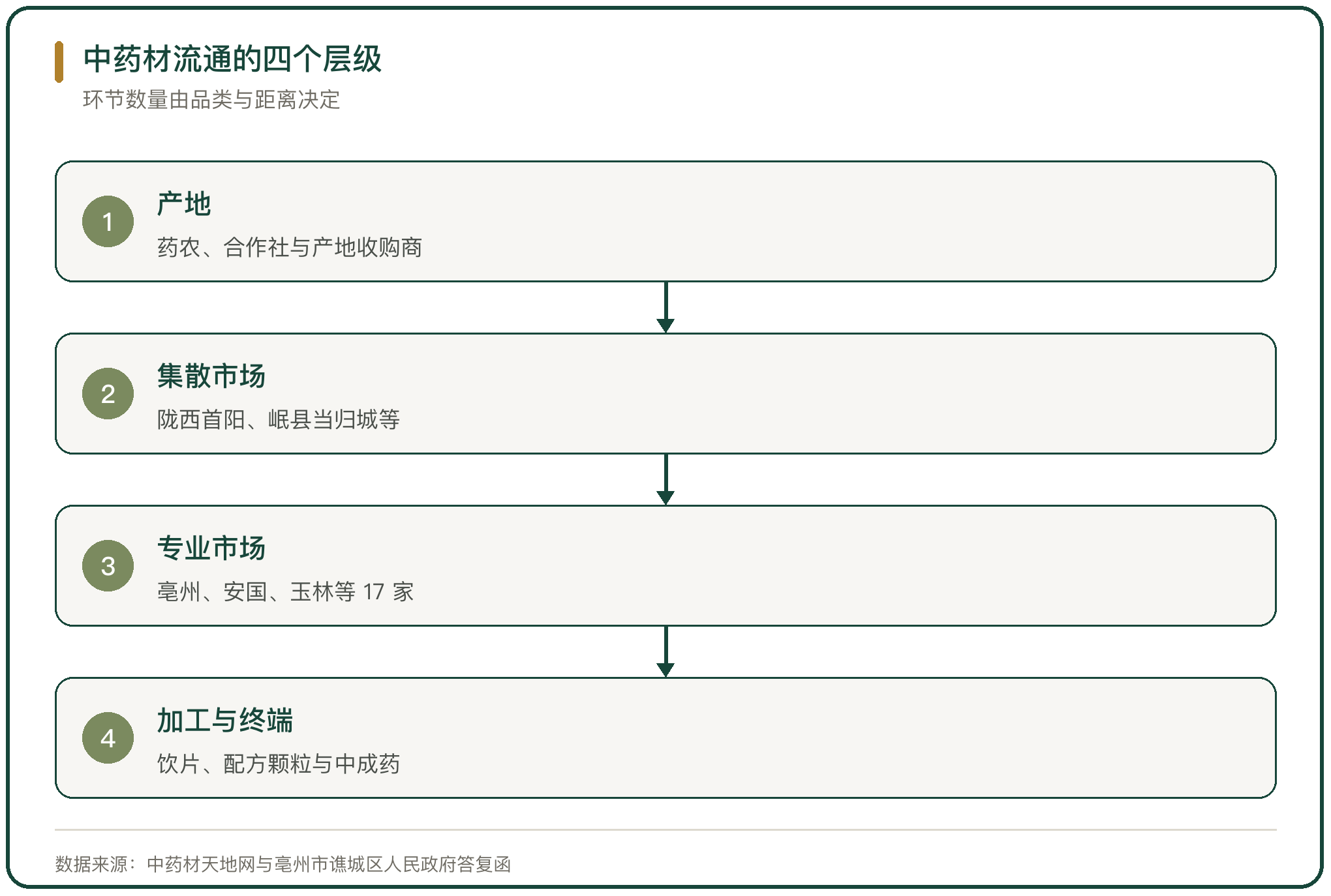 中药材流通的四个层级