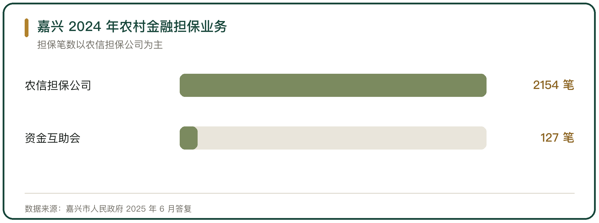 嘉兴 2024 年农村金融担保业务