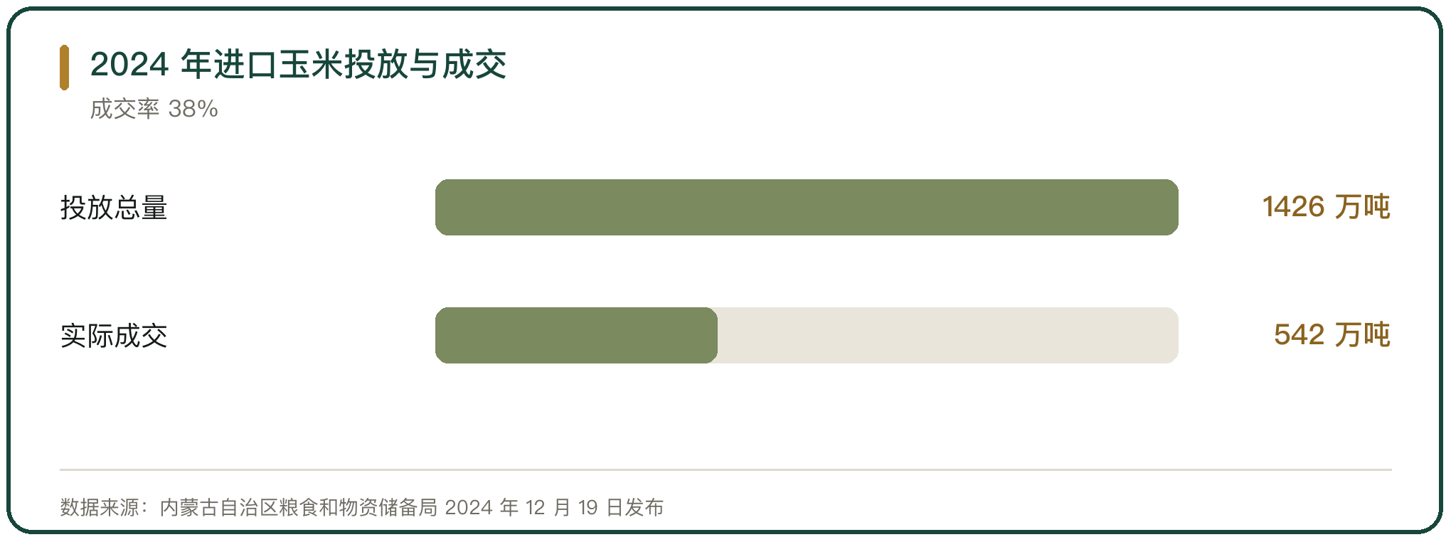 2024 年进口玉米投放与成交